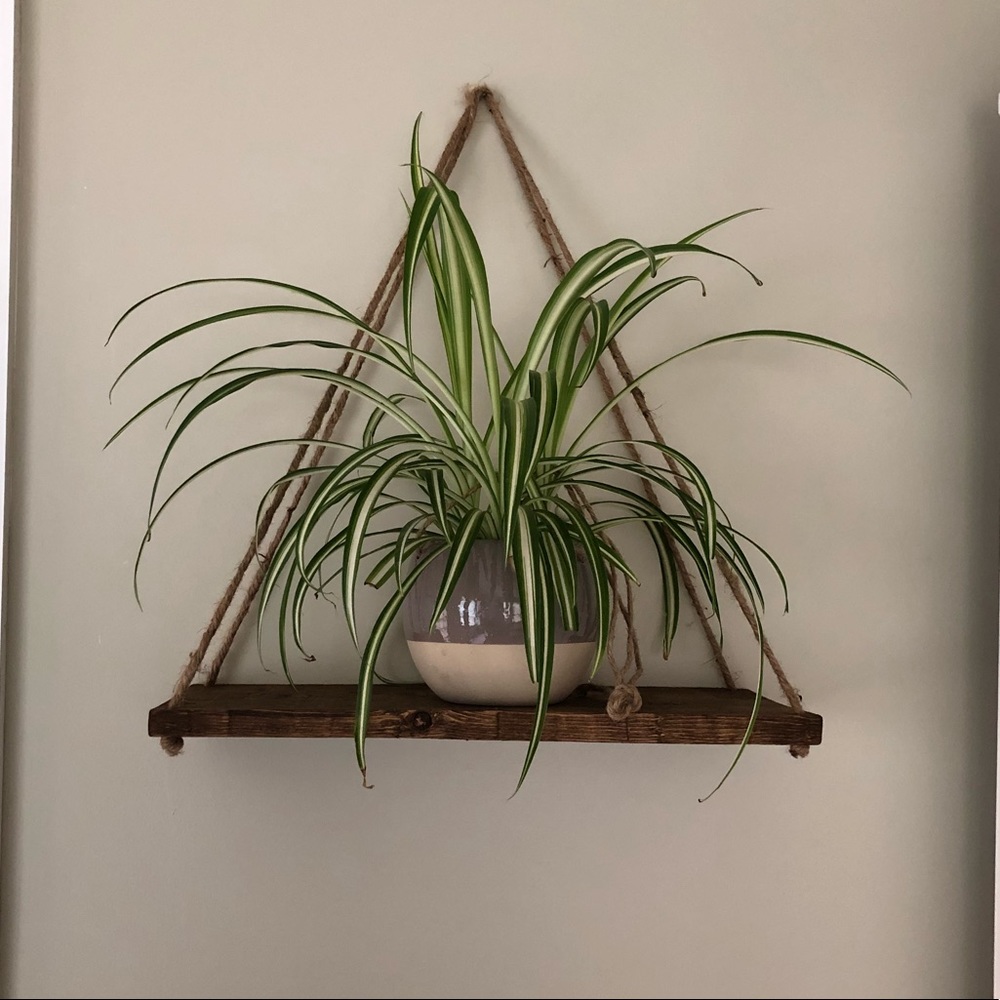 Boho Wood Hanging Shelf